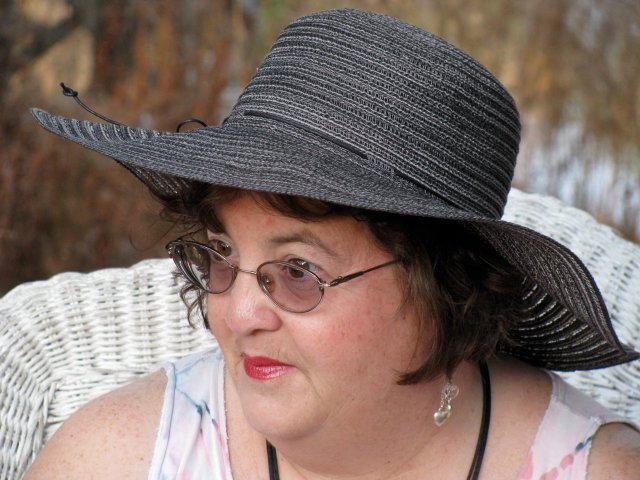 Anita Stewart sitting in the Florida sun.