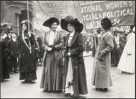 Christabel Pankhurst at a suffragette demonstration, c1910. (Photo by Museum of London/Heritage Images/Getty Images), thanks to TheCritic.co.uk