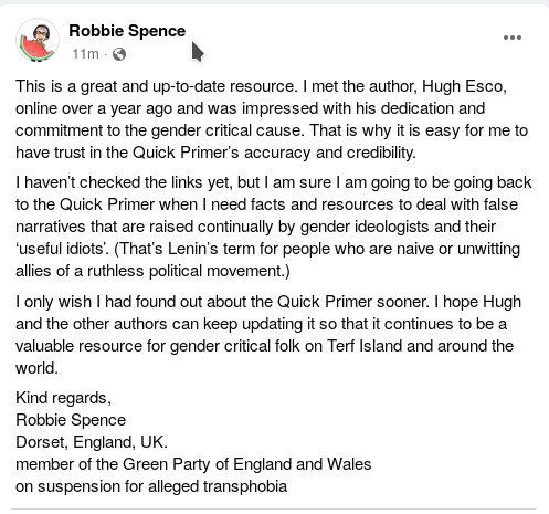 Robbie Spence, GPEW, suspended for alleged transphobia, Dorset England